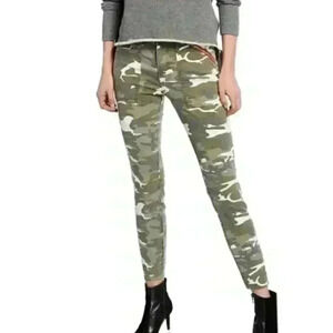 Etienne MARCEL WOMENS RED ZIPPER CAMO JEANS SIZE 25